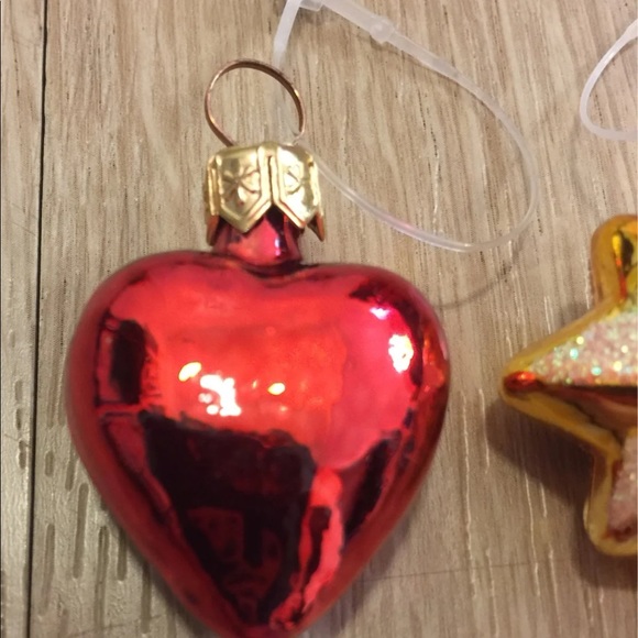 Heart and Snowflake Glass Ornaments - Picture 3 of 3